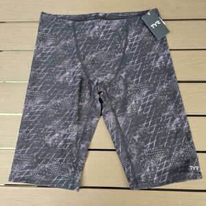 TYR  Durafast Elite Etch Titanium/black Men's Swim Jammer Size 38 New